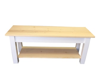 Nantucket Bench with Shelf /Shoe Rack Bench / Foyer Bench / Mudroom Bench