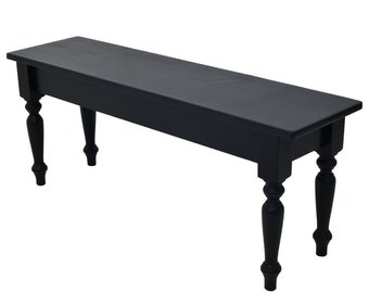Black Turned Leg Bench