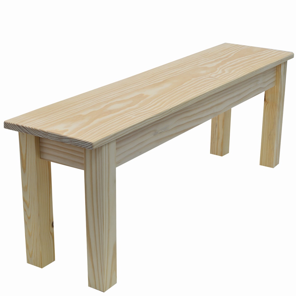 Unfinished Farmhouse Bench, Rustic Solid Wood Bench - Etsy