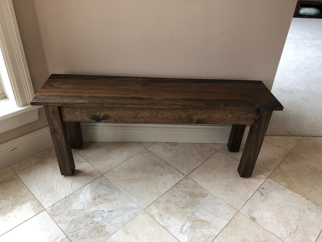 Yukon Rustic Farmhouse Bench, Solid Wood Bench - Etsy
