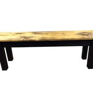 Barnwood Bench-Black / Rustic Bench / Farmhouse Bench / Reclaimed wood bench image 2