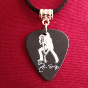 Rudy Sarzo Guitar Pick Custom Craft Necklace Heavy Metal Charm Necklace Quiet Riot Ozzy Whitesnake