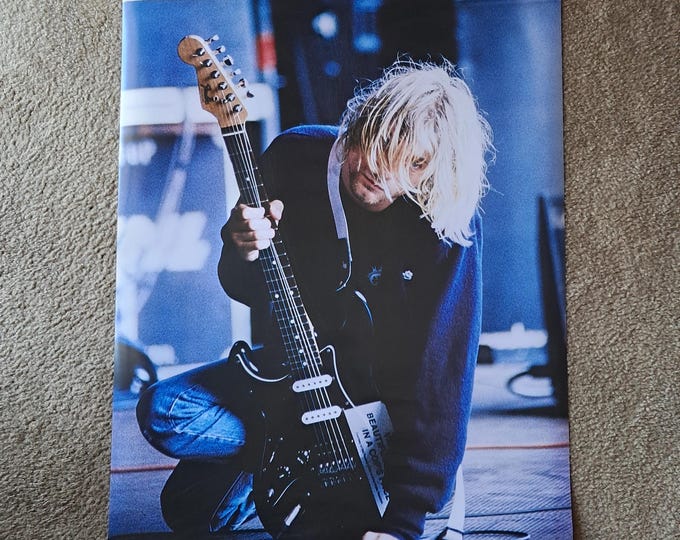 Kurt Cobain Nirvana Poster 24x36 Vintage Grunge Alternative Rock, Punk ...