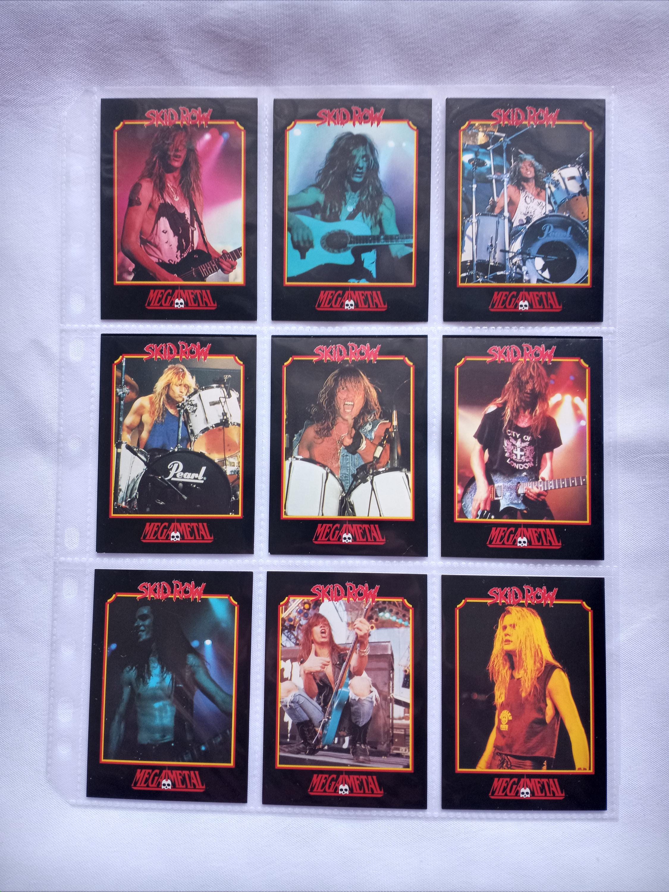 SKID ROW Collector Cards 1991 Megametal. Sebastian Bach, Rachel