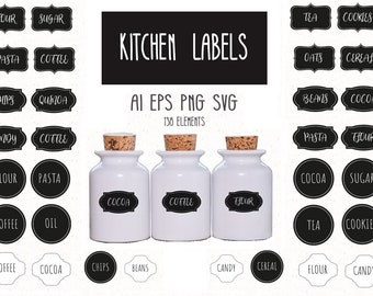 Kitchen Labels - AI, EPS, Png, SVG, Simple and Easy To Use Instant Download