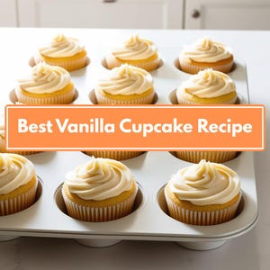 Best Vanilla Cupcake Recipe | Easy Moist Cupcakes | Instant Digital PDF | Printable Baking Recipe Card | DIY Dessert Guide