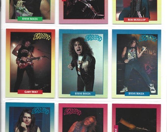 EXODUS Collector Cards. RockCards Series One 1991. Set of 9 Cards! Gary Holt John Tempesta