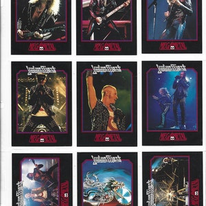 JUDAS PRIEST 1991 MegaMetal Collector Cards. Set of 9 Collector Cards