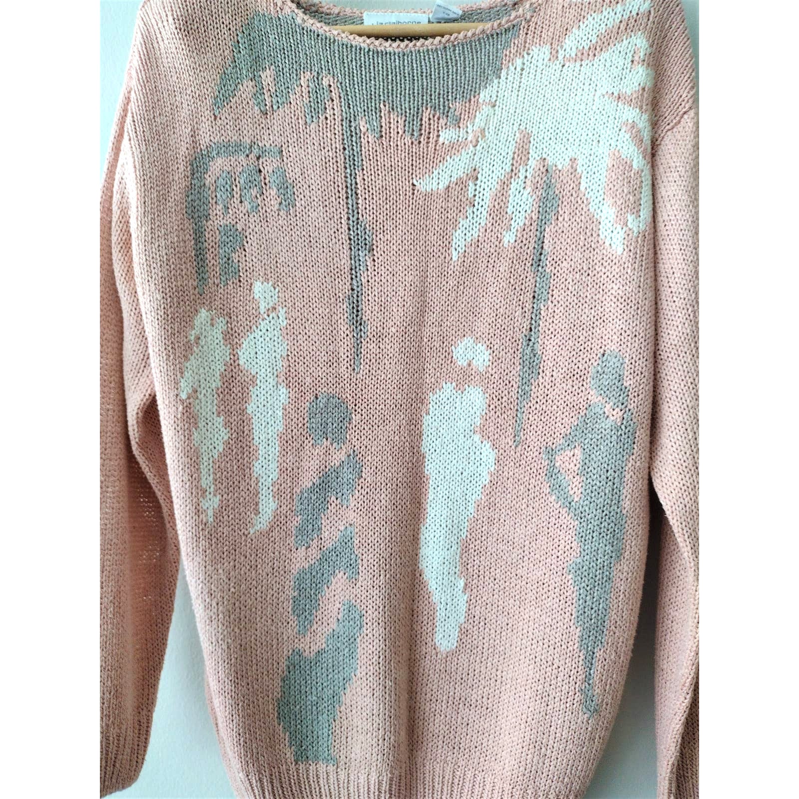 Vintage Liz Claiborne Silk Sweater, Wearable Art, Knit Sweater. Coastal