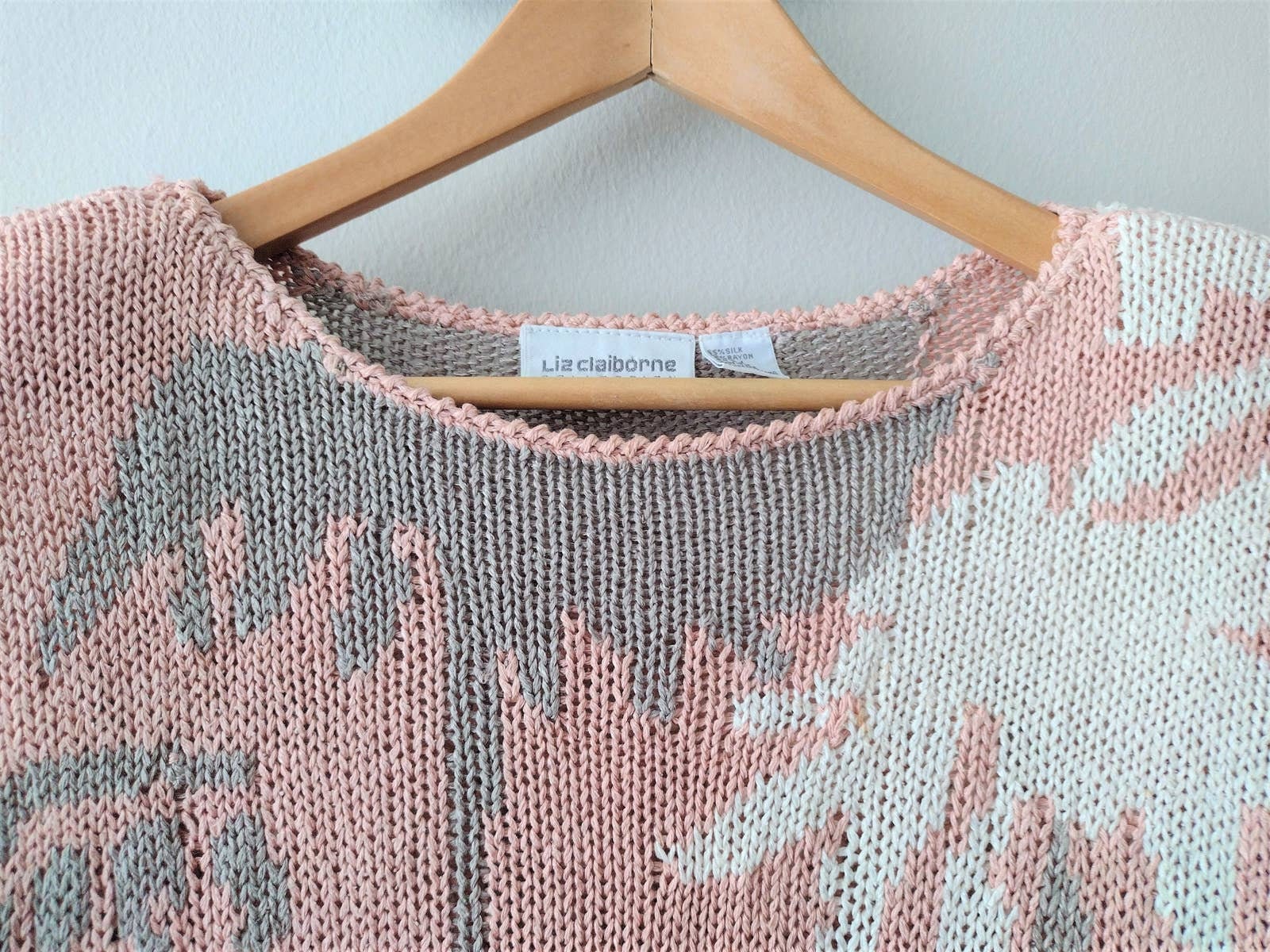 Vintage Liz Claiborne Silk Sweater, Wearable Art, Knit Sweater. Coastal