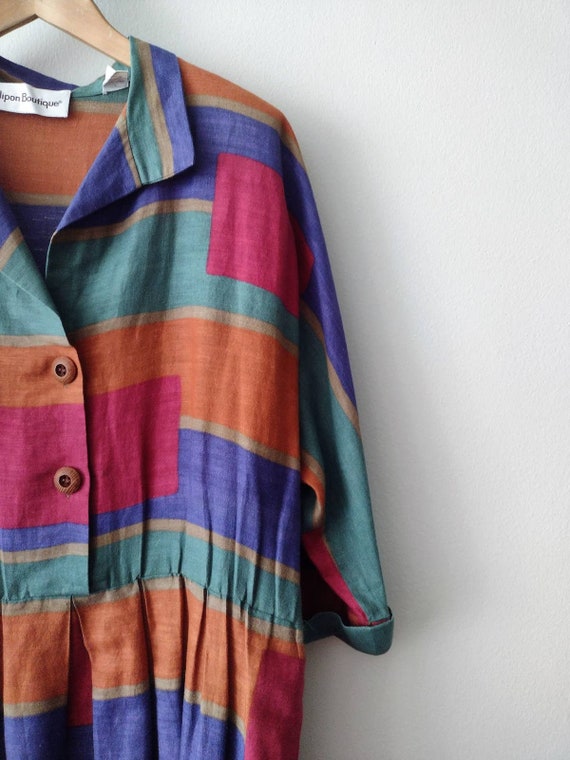 1980s colorblock dress || Albert Nipon size 14 - image 5