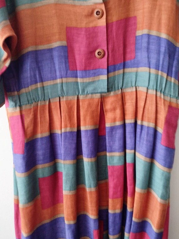 1980s colorblock dress || Albert Nipon size 14 - image 4