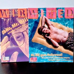 Vintage WIRED Magazine Lot: 90s Tech Culture, Bill Gates Covers