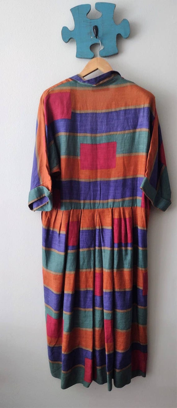 1980s colorblock dress || Albert Nipon size 14 - image 8