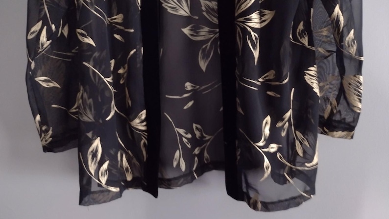 Conjunto de pantalón de 3 piezas de terciopelo negro Joie De Vie Paris de los años 90, talla 10 imagen 8