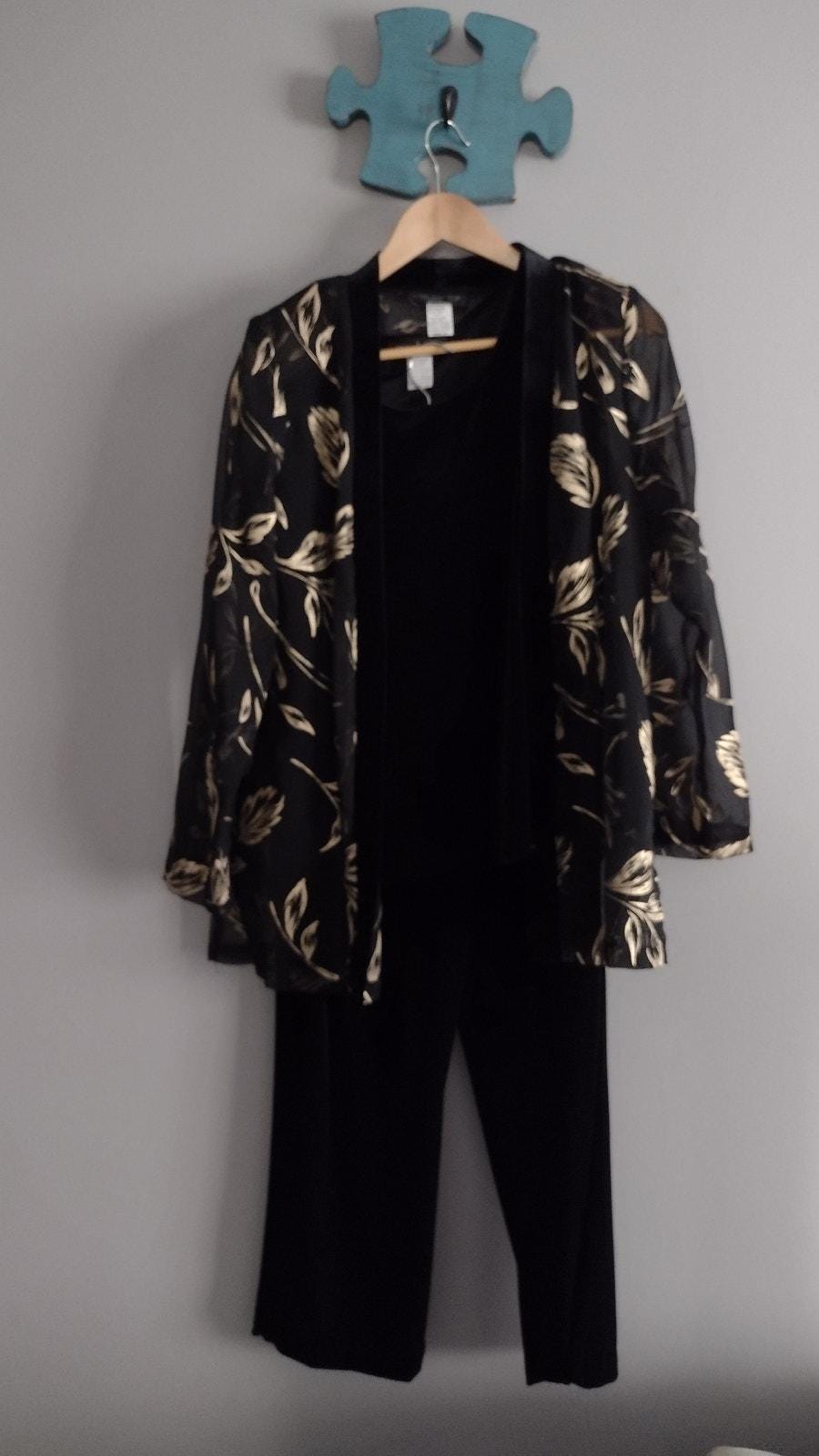 90er Joie De Vie Paris Samt 3 Teiliges Hosen Set Gr. 10