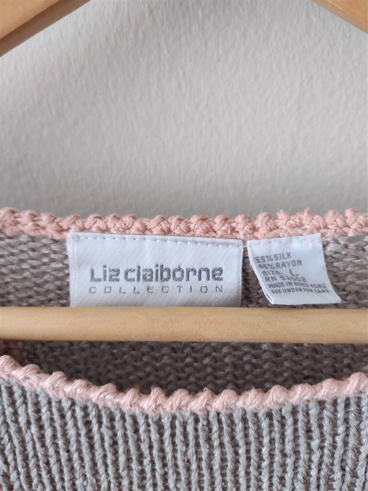 Vintage Liz Claiborne Silk Sweater, Wearable Art, Knit Sweater. Coastal