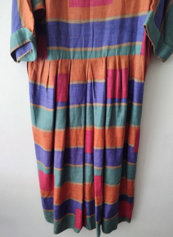 1980s colorblock dress || Albert Nipon size 14 - image 10