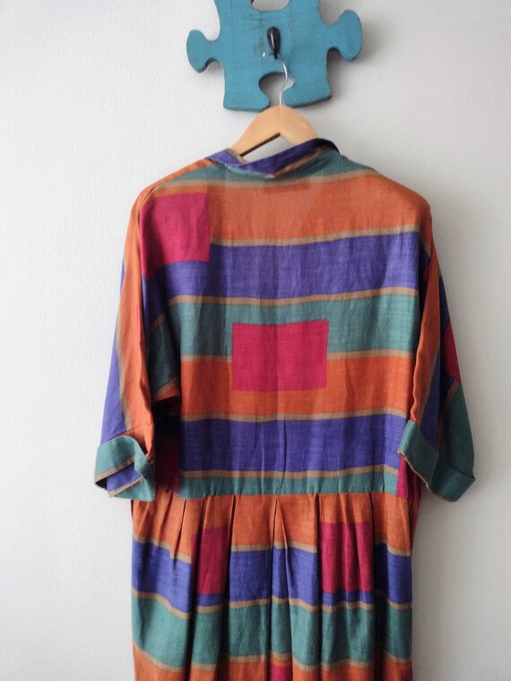 1980s colorblock dress || Albert Nipon size 14 - image 9