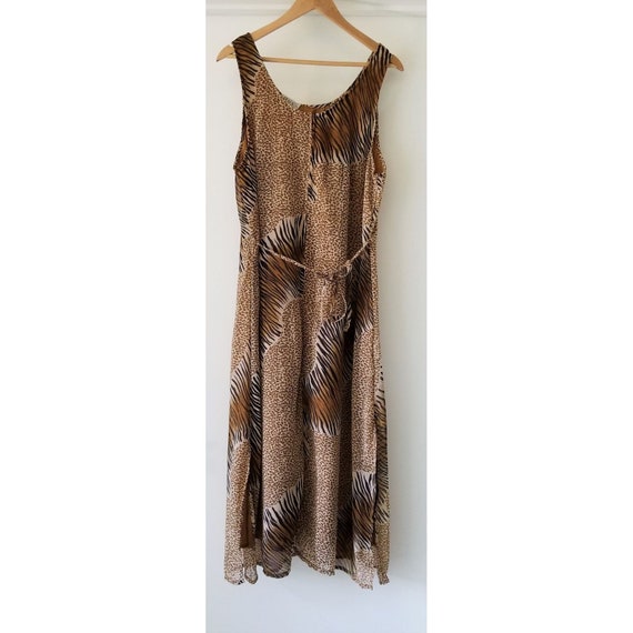 Vintage 90s Animal Print Rayon Dress 1X Plus Size