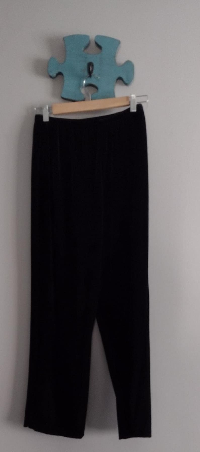 Conjunto de pantalón de 3 piezas de terciopelo negro Joie De Vie Paris de los años 90, talla 10 imagen 15