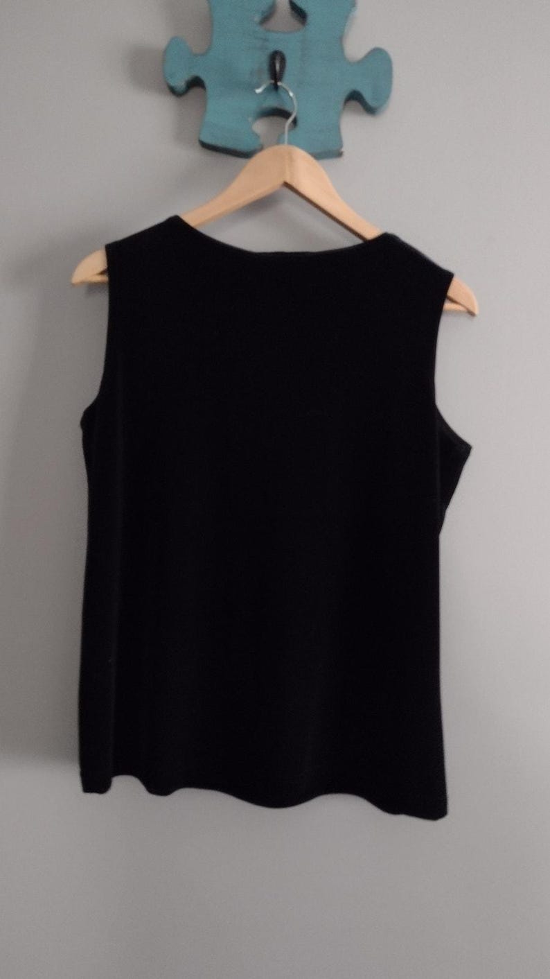 Conjunto de pantalón de 3 piezas de terciopelo negro Joie De Vie Paris de los años 90, talla 10 imagen 13