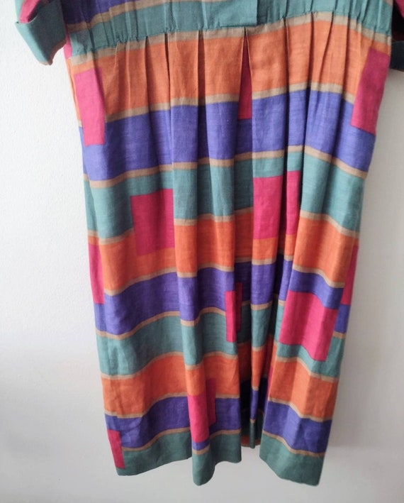 1980s colorblock dress || Albert Nipon size 14 - image 3