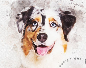 Benutzerdefiniertes Hundeportrait-Aquarell, Gemälde eines Hundes nach Maß, Aquarell-Hundekunst, individuelle Hundemalerei auf Leinwand, individuelle Hundewasserfarbe, Hundemalerei