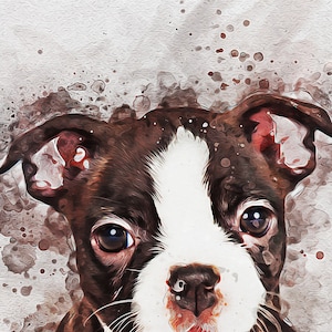 Pet custom portrait,, PEEKABOO pet portrait personal gift idea_Art