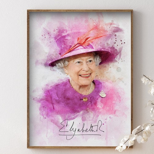 Queen Elizabeth II Framed Print Portrait British Queen Framed Etsy