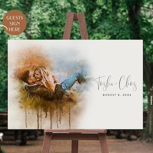 Wedding Guest Book Alternative,, - alternative guestbook ideas wedding venue art, wedding venue illustration digital painting watercolor art