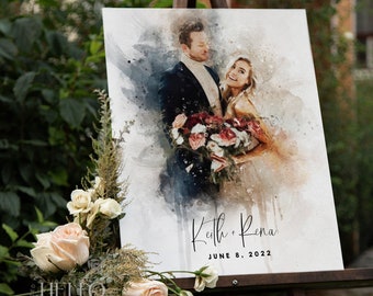 Wedding Guest Book Alternative,, - alternative guestbook ideas wedding venue art, wedding venue illustration digital painting watercolor art