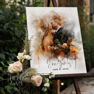 Wedding Guest Book Alternative,, - alternative guestbook ideas wedding venue art, wedding venue illustration digital painting watercolor art