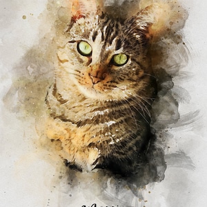 Custom cat portrait,,Custom pet portrait, Cat portrait, Cat memorial, Portrait from photo, Custom cat painting Cat lover gift, Pet loss gift