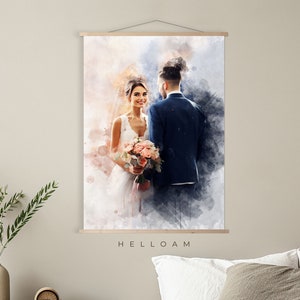 Custom watercolor portrait from photo,, personalized watercolor portrait, wedding, anniversary, engagement gift, Painting From Photo_Art