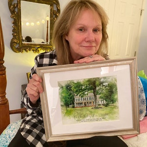 Custom House Portrait On Canvas,,Custom Home Portrait From Photo, Watercolor House Painting, Personalized Housewarming Gift, gift for couple