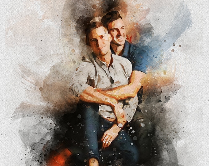 Personalized Wall Art for LGBT Couple,,male Friend Print, Brother Gift ...
