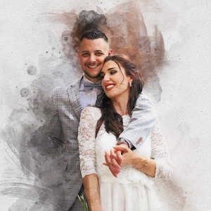 Christmas gifts,, personalized painting couple Portrait Painting From Photo Personalized Gift Wall Art Digital Print On Canvas Ready To Hang