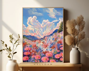 Westerse kunst print vintage retro muur kunst botanische prints midcentury moderne muur kunst zonsondergang muur kunst matisse muur kunst maximalist decor ALLE
