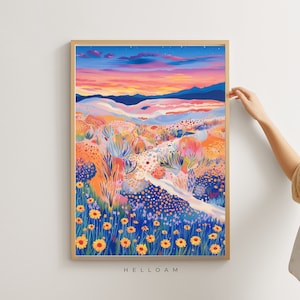 Western art print Vintage retro wall art Botanical prints midcentury modern wall art Sunset wall art matisse wall art van gogh Texas art