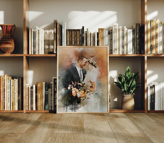 Custom watercolor portrait from photo,, personalized watercolor portrait, wedding, anniversary, engagement gift, Painting From Photo_Art