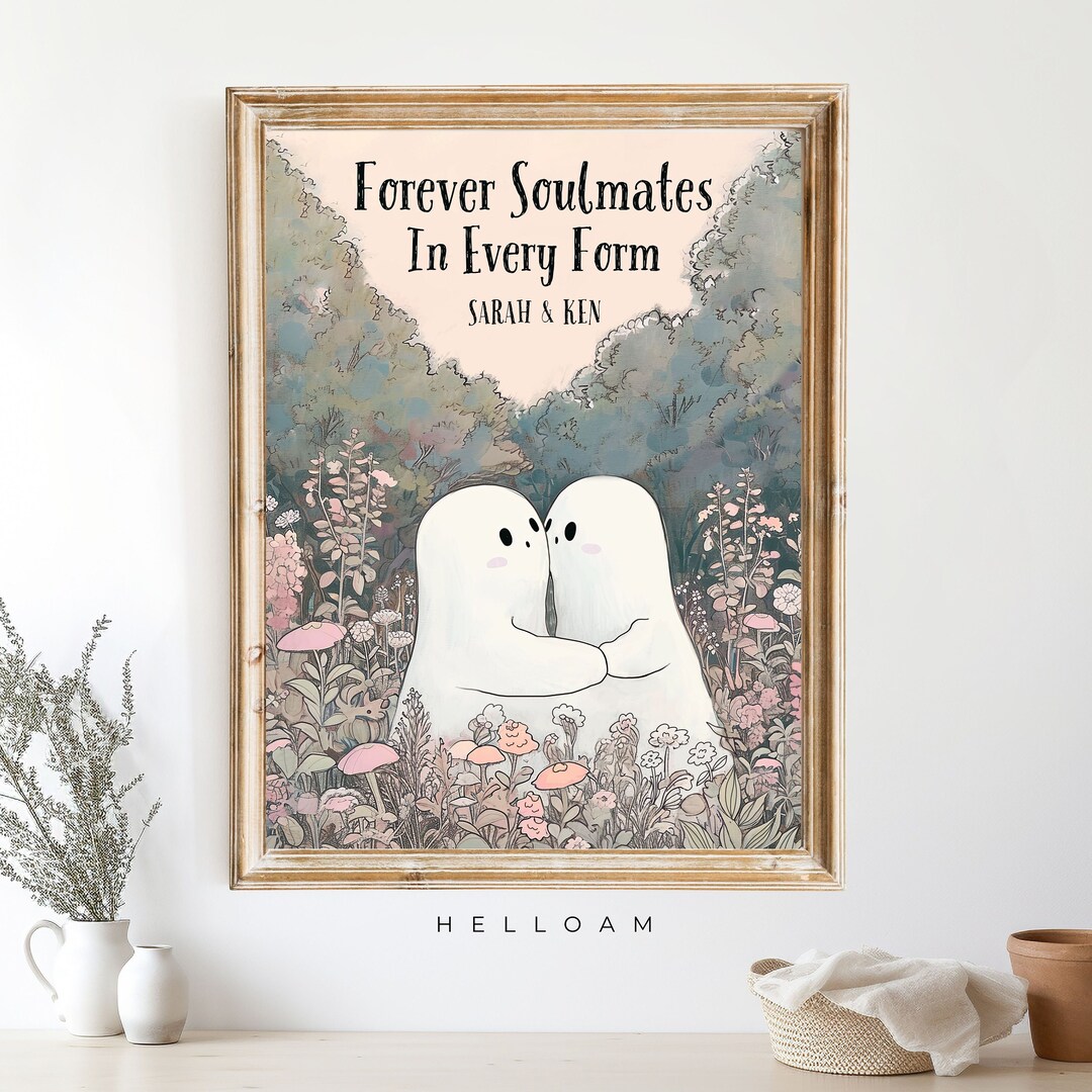 Ghost Flower Poster Horror Spooky Cute Wall Art Halloween Poster ...