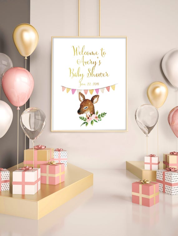 Woodland Baby Shower Banner Woodland Theme Baby Shower Etsy