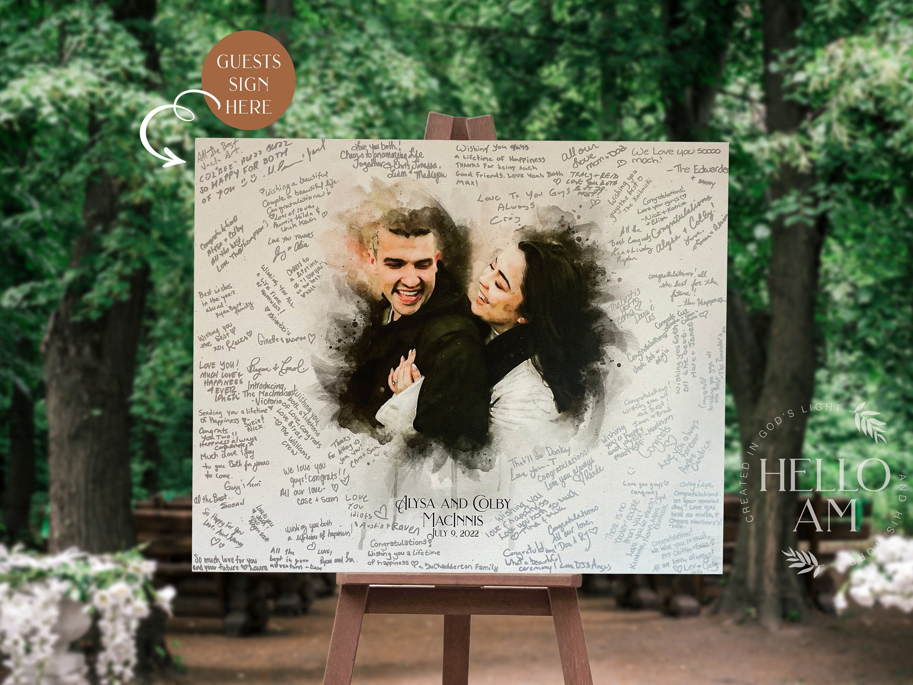 Dreamy Watercolor Venue Guestbook