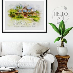 Custom House Portrait,, Housewarming Gift, First Home Gift, Home Illustration, Watercolor Home Portrait, Realtor Closing Gift, Home Art_Art image 10
