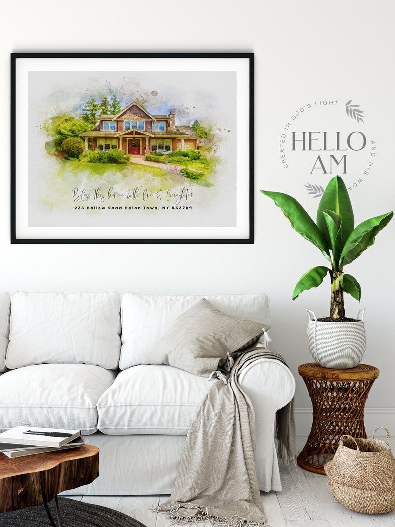 Custom House Portrait,, Housewarming Gift, First Home Gift, Home Illustration, Watercolor Home Portrait, Realtor Closing Gift, Home Art_Art image 10