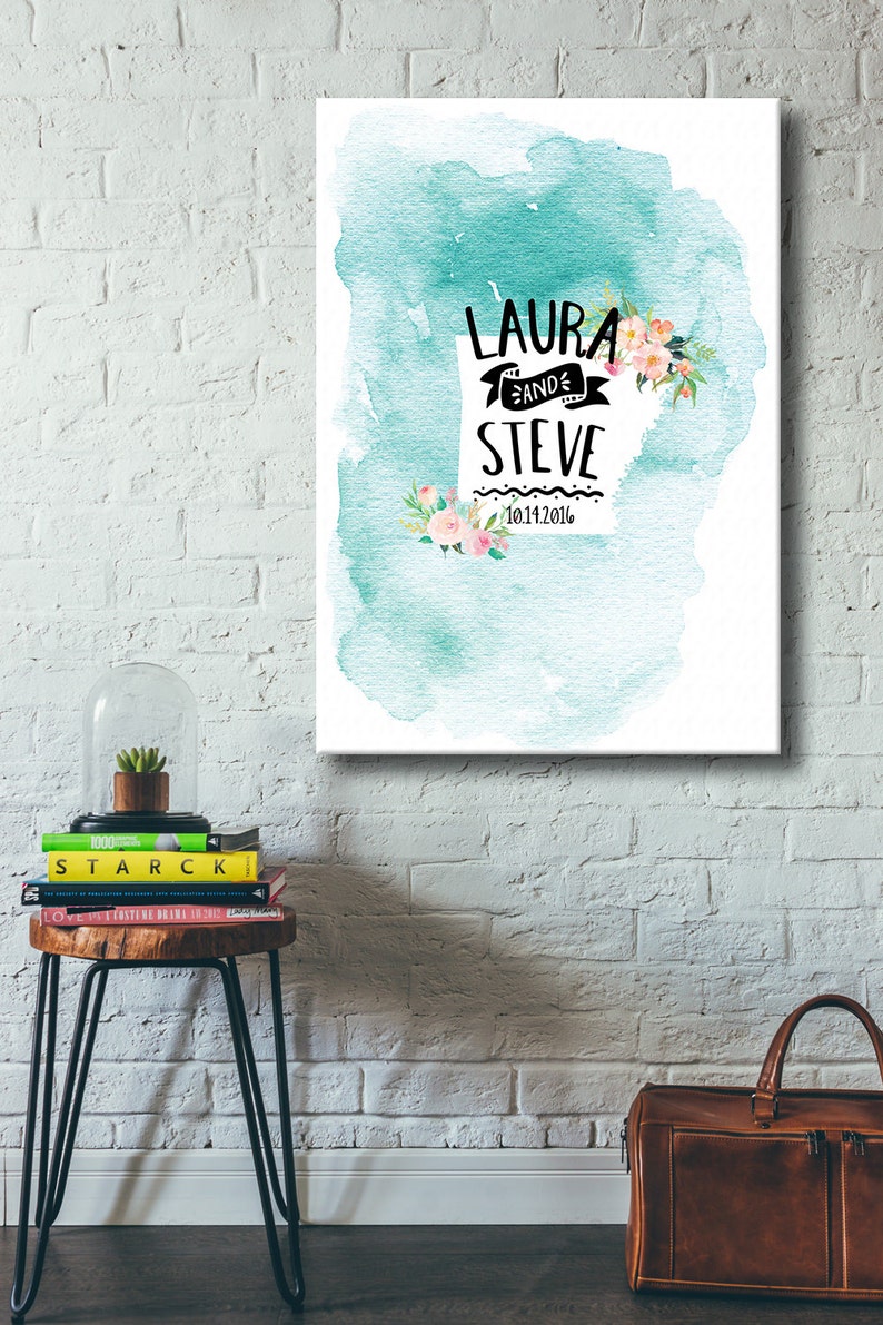 Wedding Guest Book Canvas canvas wedding guest book spring | Etsy