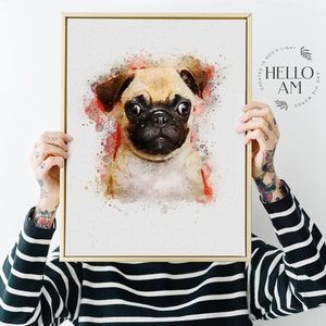 Custom Dog Portrait Watercolor,,Painting Of Dog Custom, Watercolor Dog Art, Custom Dog Painting Canvas, Custom Dog Water Color, Dog Painting image 7