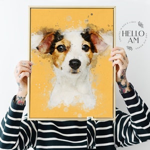 Custom Dog Portrait Watercolor,,Painting Of Dog Custom, Watercolor Dog Art, Custom Dog Painting Canvas, Custom Dog Water Color, Dog Painting image 6