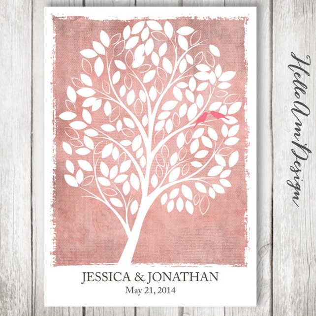 rustic pink wedding guest book tree pink wedding guest book pink wedding guest books